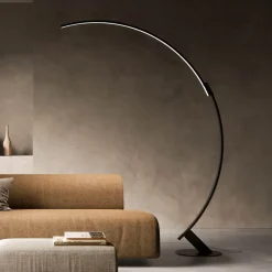 kdln LED-gulvlampe Kyudo, sort, højde 212 cm