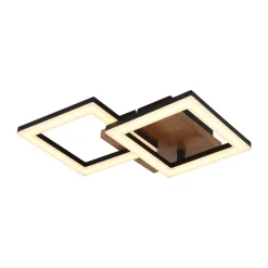 Kerry LED-loftlampe, længde 46 cm, sort/mørkebrun