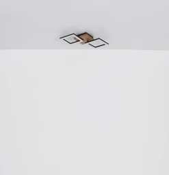 Kerry LED-loftlampe, længde 46 cm, sort/mørkebrun
