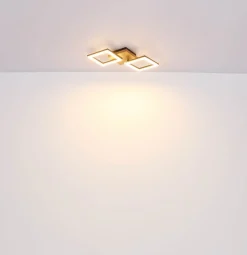 Kerry LED-loftlampe, længde 46 cm, sort/mørkebrun