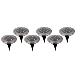 Kian LED-lampe med jordspyd solcelle, sæt m. 6 stk