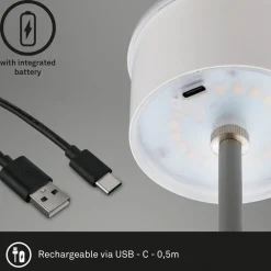 Kiki LED-bordlampe, mat krom, IP44, 3.000 K, RGBW