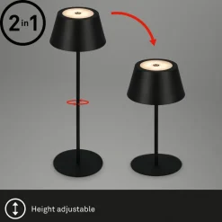 Kiki LED-bordlampe, sort, IP44, 3.000 K, RGBW
