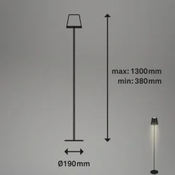 Kiki LED-gulvlampe, 3.000K, sort, IP44