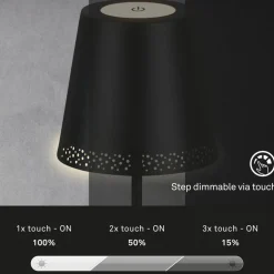 Kiki LED-gulvlampe, 3.000K, sort, IP44