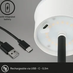 Kiki LED-gulvlampe, 3.000K, sort, IP44