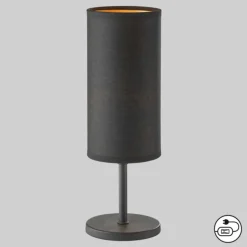 Kira bordlampe, tekstilskærm, sort