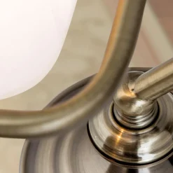 Klassisk bank bordlampe Zora med glasskærm