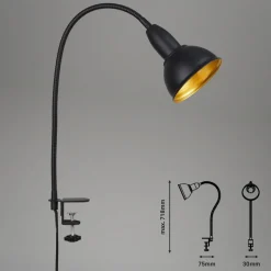 Klemmelampe Hygge Comfort light Retro, sort