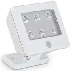 Kollig udendørs LED-spot med sensor, IP54, hvid