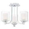 Kolt IP44-loftslampe med dobbelte glasskærme