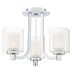 Kolt IP44-loftslampe med dobbelte glasskærme