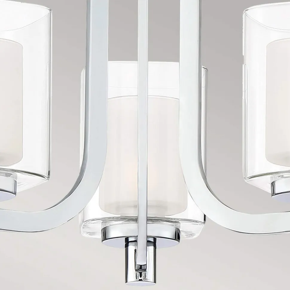Kolt IP44-loftslampe med dobbelte glasskærme