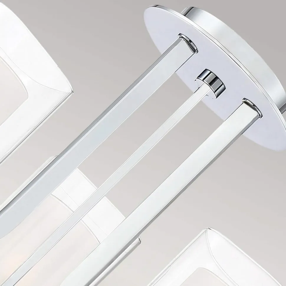 Kolt IP44-loftslampe med dobbelte glasskærme