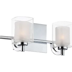Kolt IP44 væglampe med dobbelt glasskærm, to-lys version
