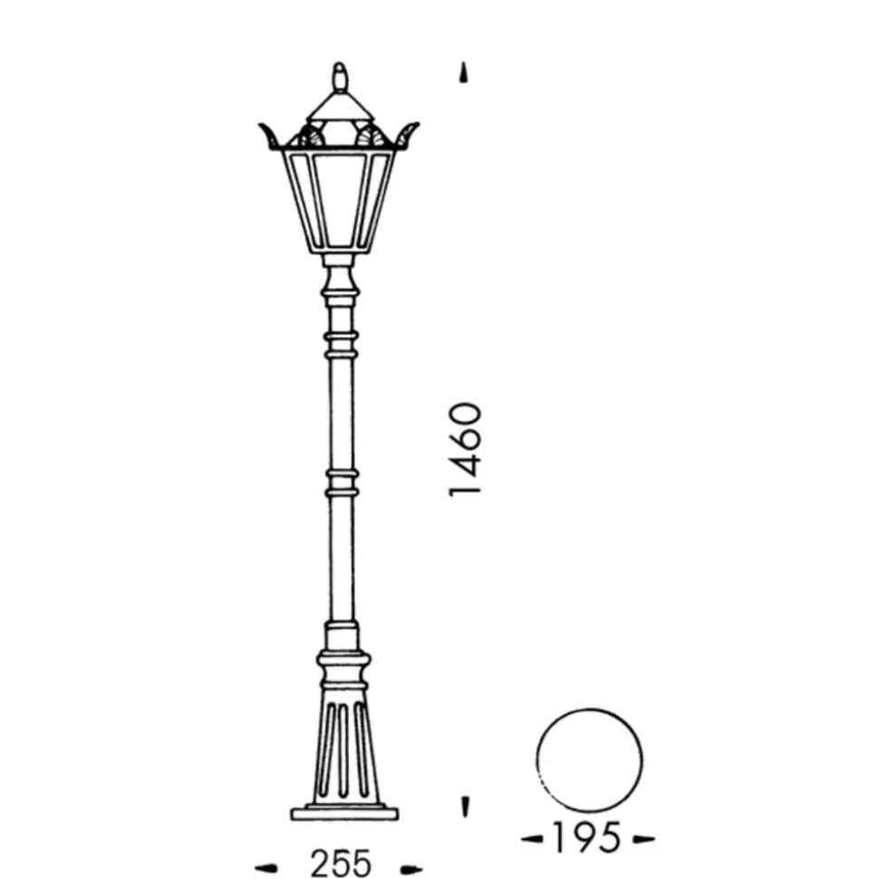 Lampemast 754 W i herregårdsstil