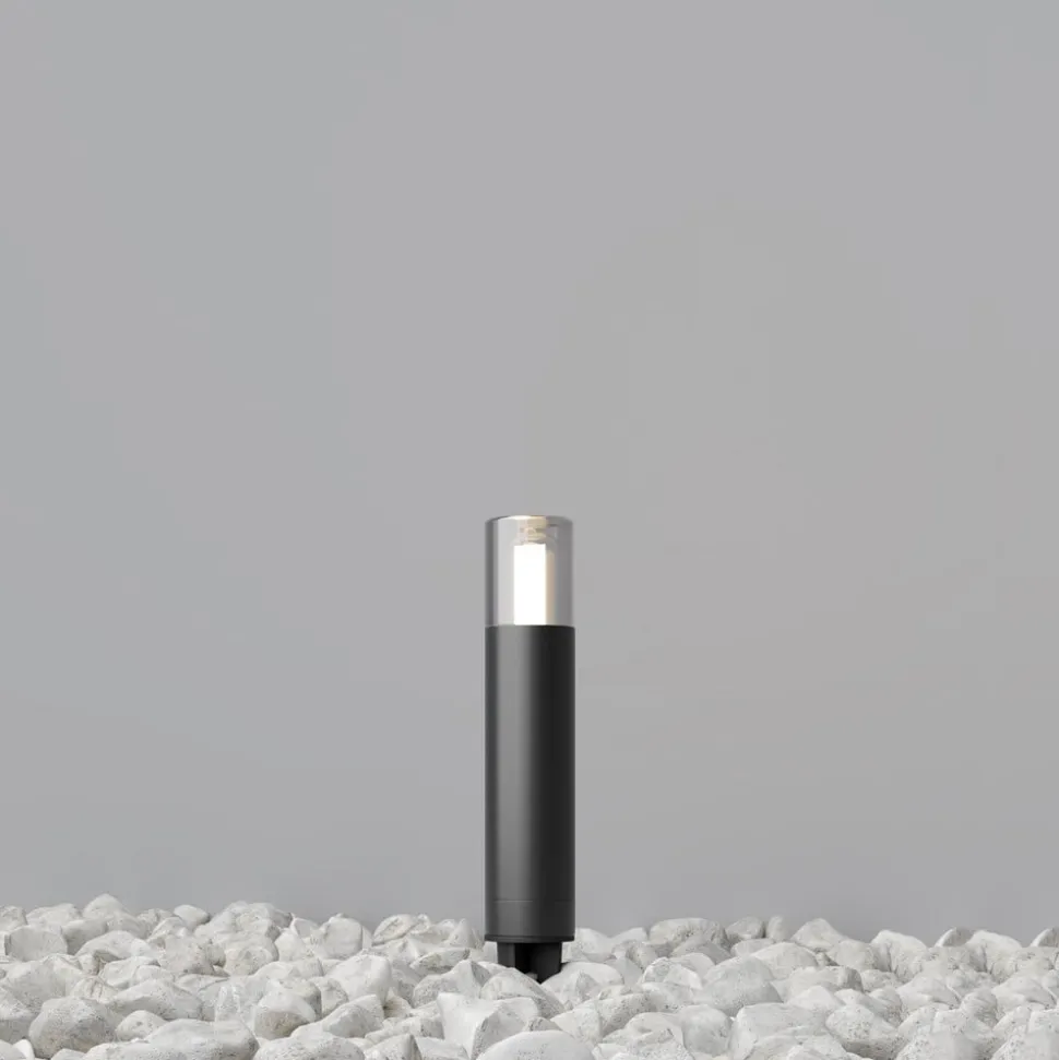 Lampe med jordspyd GLIDE, grafit, højde 37 cm, IP54, G9