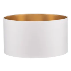 Lampeskærm Alba, Ø 45 cm, E27, hvid/guld