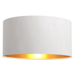 Lampeskærm Alba, Ø 40 cm, E27, hvid/guld