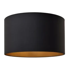 Lampeskærm Alba, Ø 45 cm, E27, sort/guld