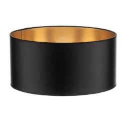 Lampeskærm Alba, Ø 40 cm, E27, sort/guld