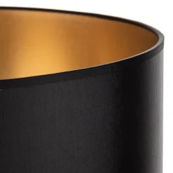 Lampeskærm Alba, Ø 40 cm, E27, sort/guld