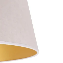 Lampeskærm Cone højde 25,5 cm, ecru/guld