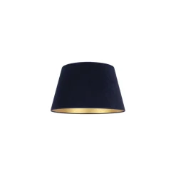 Lampeskærm Cone højde 18 cm, mørkeblå/guld