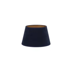 Lampeskærm Cone højde 18 cm, mørkeblå/guld