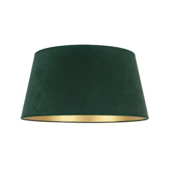 Lampeskærm Cone højde 22,5 cm, mørkegrøn/guld