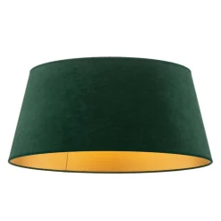 Lampeskærm Cone højde 22,5 cm, mørkegrøn/guld