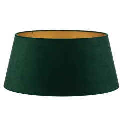 Lampeskærm Cone højde 25,5 cm, mørkegrøn/guld