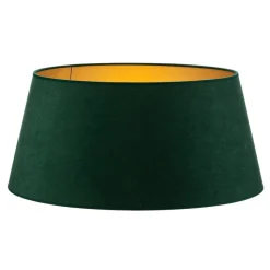 Lampeskærm Cone højde 25,5 cm, mørkegrøn/guld