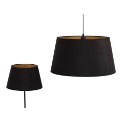 Lampeskærm Cone højde 25,5 cm, sort/guld