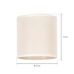 Lampeskærm Roller, beige, Ø 15 cm, højde 15 cm