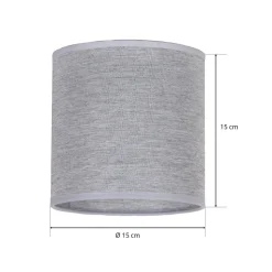 Lampeskærm Roller, grå, Ø 15 cm, højde 15 cm