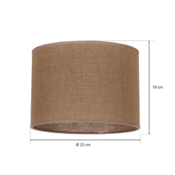 Lampeskærm Roller, lysebrun, Ø 25 cm, højde 18 cm