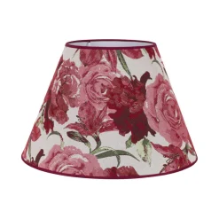 Lampeskærm Sofia Højde 31 cm, blomstermønster rød