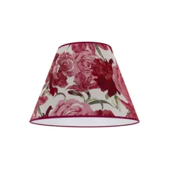 Lampeskærm Sofia Højde 25 cm, blomstermønster rød