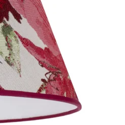 Lampeskærm Sofia Højde 31 cm, blomstermønster grå