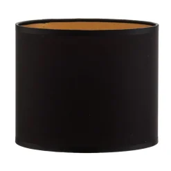 Lampeskærm Soho, sort/guld, tekstil, Ø 18 cm