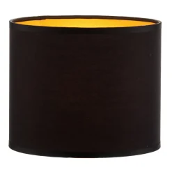 Lampeskærm Soho, sort/guld, tekstil, Ø 18 cm