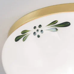 Landhaus loftlampe, messing, opal grøn, Ø 21 cm