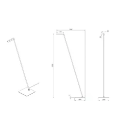 Lavale LED-gulvlampe, sort, dæmpbar, højde 138 cm