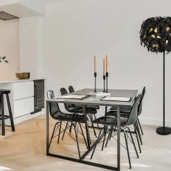 Leavy gulvlampe, sort/guld, højde 180 cm, plast