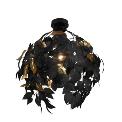 Leavy loftslampe, Ø 38 cm, sort/guld, plast