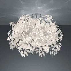 Leavy loftslampe, krom/hvid, Ø 70 cm, plast
