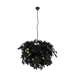 Leavy pendellampe, sort/guld, Ø 70 cm, plast