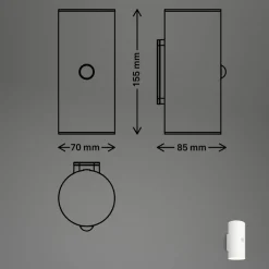 LED-akkudrevet udendørs væglampe, hvid, sensor, op/ned