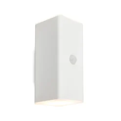 LED-akkudrevet udendørs væglampe, hvid, sensor, op/ned